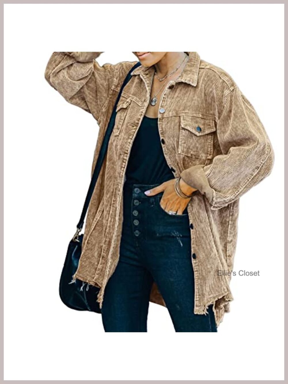 Corduroy Oversized Jacket for Women Trendy Retro Coat